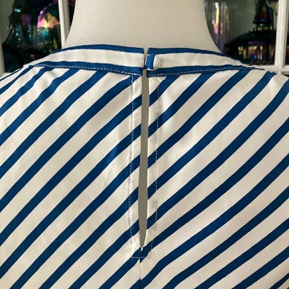 Blue & White Striped Sleeveless Blouse Sz Small The Limited - Picture 7 of 10